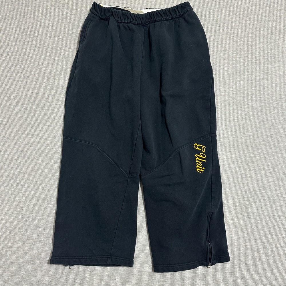 Y2K G-Unit Heavyweight Sweatpants Hip Hop Side Zip Black Youth Large Baggy